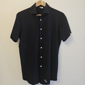 State & Liberty Black Roth Dress Shirt Men’s Small Athletic Fit Stretch